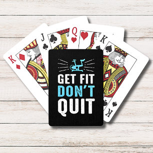 Get Fit Don't Quit Gym Fitness Motivation - Blue Playing Cards