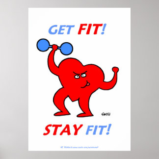 Get Fit / Stay Fit X-Large Poster For Fitness Gym