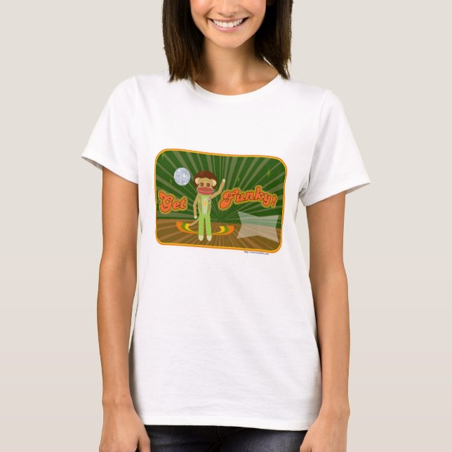 Get Funky Disco Customisable Sock Monkey Character T-Shirt (Front)