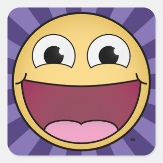 Get Happy! Purple Square Stickers