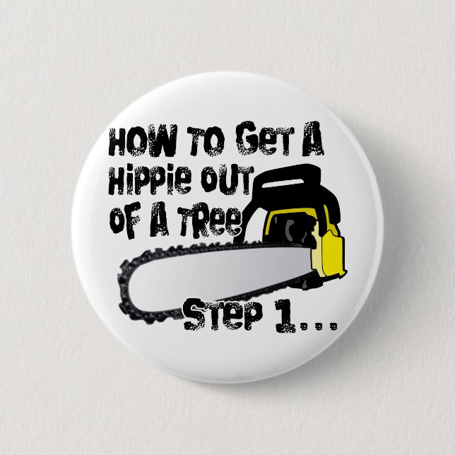 Get Hippies Out Of Your Trees 6 Cm Round Badge (Front)