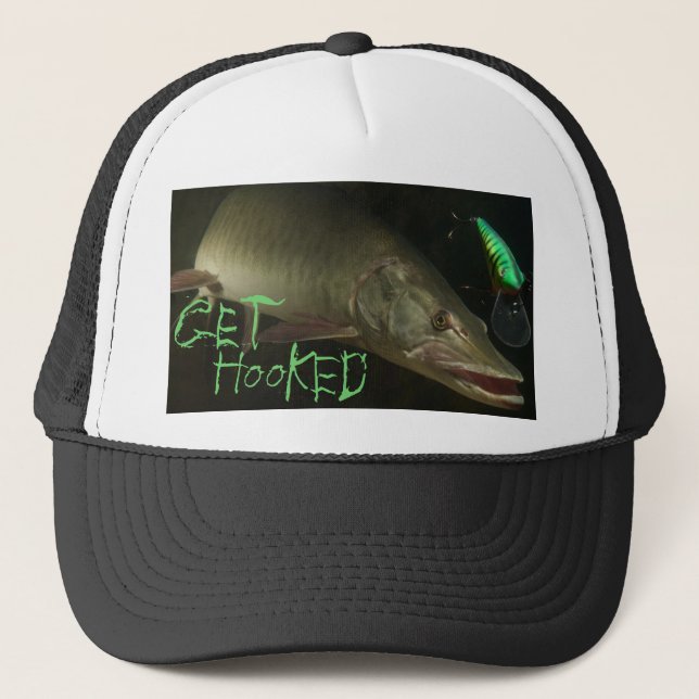 Get Hooked Muskie Trucker Hat (Front)