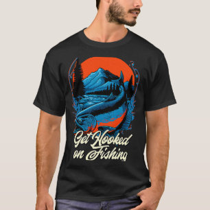 Get Hooked on Fishing Introvert Sayings Antisocial T-Shirt