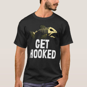 Get Hooked S Skeleton Fish Bone Tees Sharp Teeth
