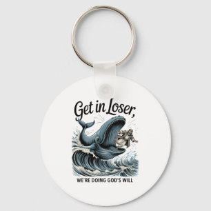 Get in doing god's will funny christian bible key ring