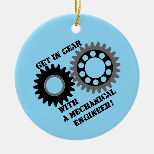 Get in Gear Ceramic Tree Decoration (Front)
