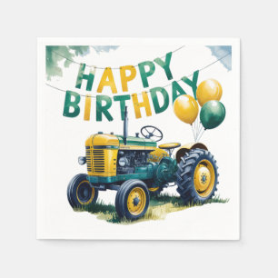 Get In Gear Tractor 3rd Birthday Bash Napkin