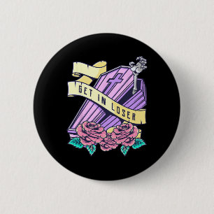 Get In Loser Coffin Pastel Goth Kawaii Halloween A 6 Cm Round Badge