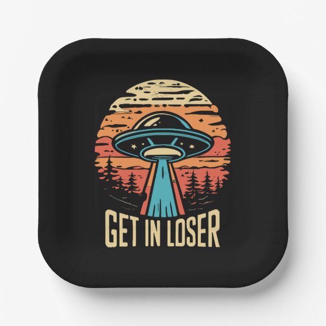 Get In loser Paper Plate (Front)