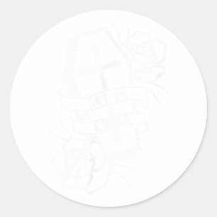 Get In Loser Punk Goth Tattoo Coffin  Classic Round Sticker