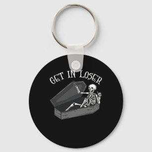 Get In Loser Skeleton In Coffin Halloween Fun Men Key Ring