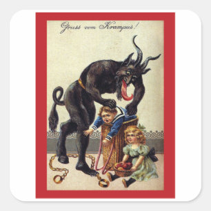 Get in the bag Kids- Vintage Krampus Square Sticker