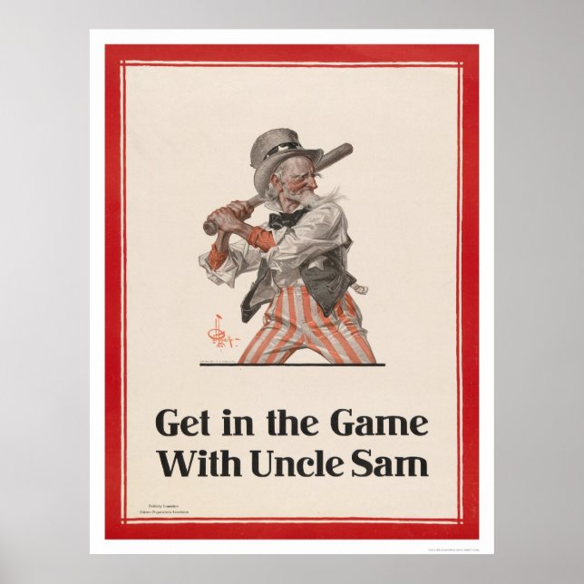 Get in the Game with Uncle Sam Poster (Front)