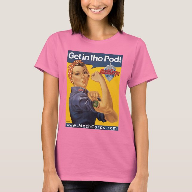 Get in the Pod - MAD cog - dark tshirt - MechCorps (Front)