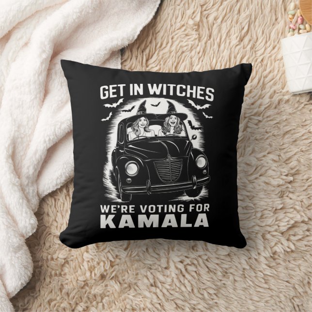 Get in Witches We're Voting for Kamala Halloween  Cushion (Blanket)