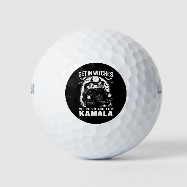 Get in Witches We're Voting for Kamala Halloween  Golf Balls (Front)