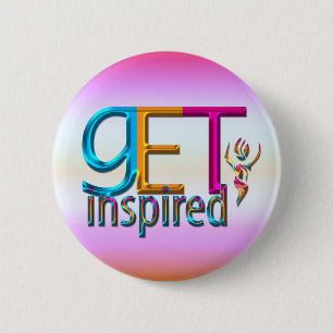 Get Inspired ~ Neon 6 Cm Round Badge