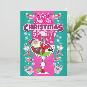 Get Into The Christmas Spirit Cocktail Party Invitation