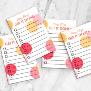 Get It Done Fun Confetti To Do List   Custom Name Post-it Notes