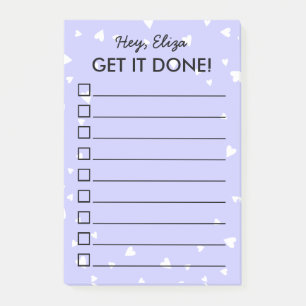 Get It Done Hearts Purple To Do List Custom Name Post-it Notes