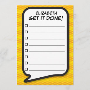 GET IT DONE List Speech Bubble Fun Retro Invitation