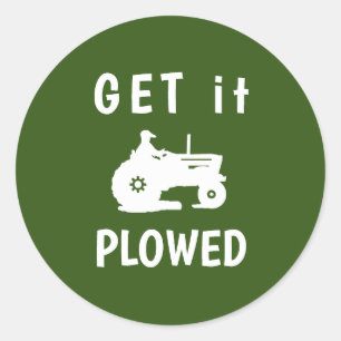 Get it Ploughed Classic Round Sticker