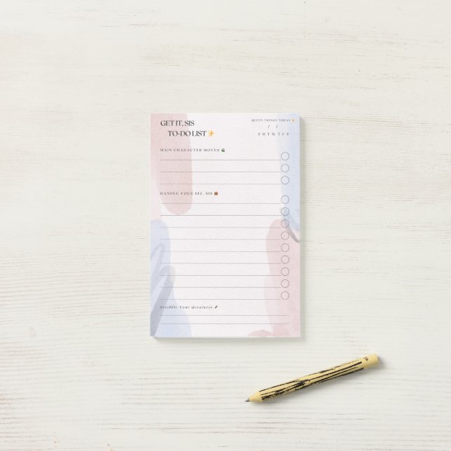 Get it, Sis To-Do List Sticky Notes (On Desk)