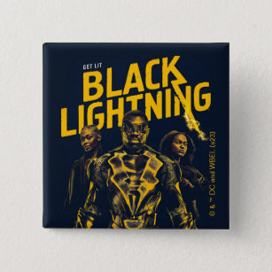 Get Lit - Black Lightning 15 Cm Square Badge