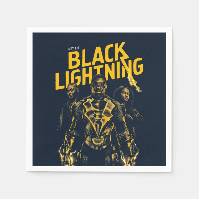 Get Lit - Black Lightning Napkin (Front)