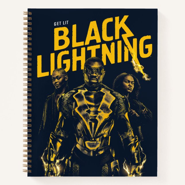 Get Lit - Black Lightning Notebook (Front)