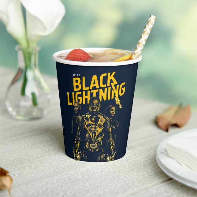 Get Lit - Black Lightning Paper Cups (Insitu)