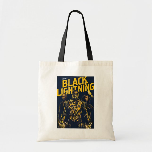 Get Lit - Black Lightning Tote Bag (Front)