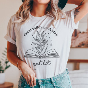 Get Lit Blooming Floral Book Personalised T-Shirt