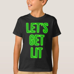 Get Lit Christmas Neon Vintage Retro Outfit T-Shirt