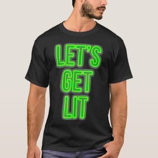 Get Lit Christmas  Neon Vintage Retro Outfit  T-Shirt