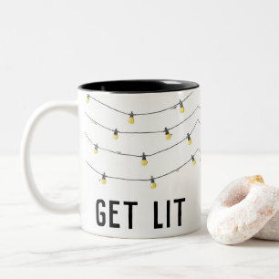 Get Lit funny Christmas Lights Mug