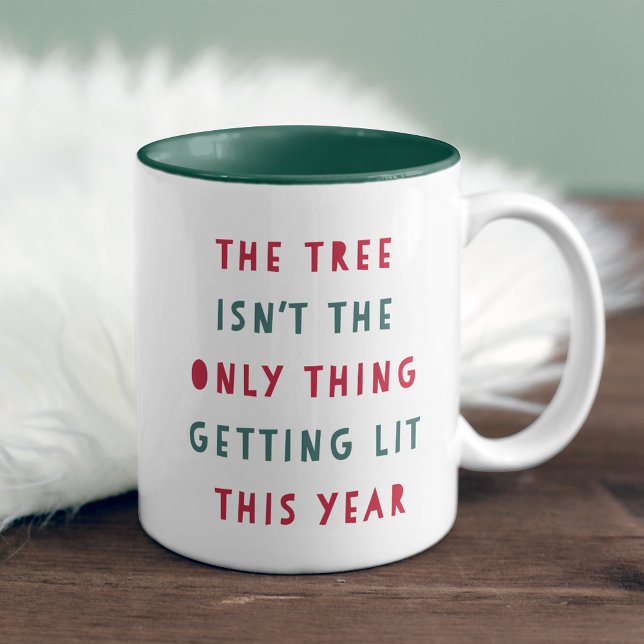 Get Lit | Funny Christmas Two-Tone Coffee Mug (Creator Uploaded)