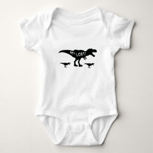 Get lost Funny Dinosaurs black and white Cute wild Baby Bodysuit