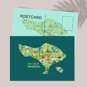Get Lost in Bali: A Fun Map Postcard for Adventure