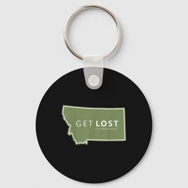 Get Lost In Montana Tee, Ost Camping Tee, Hiking A Key Ring (Front)