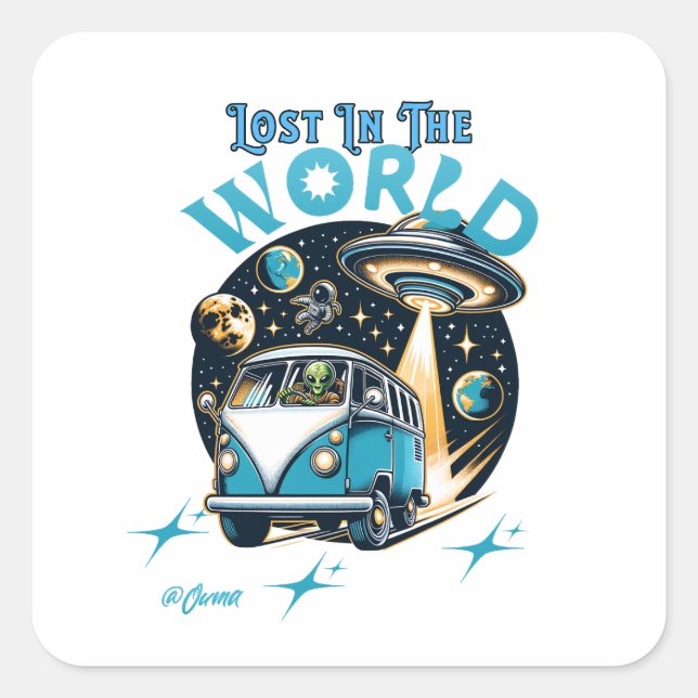 Get lost in the word with this beautifully crafted square sticker (Front)