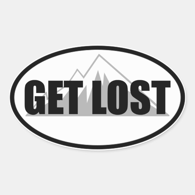 Get Lost Oval Sticker (Front)