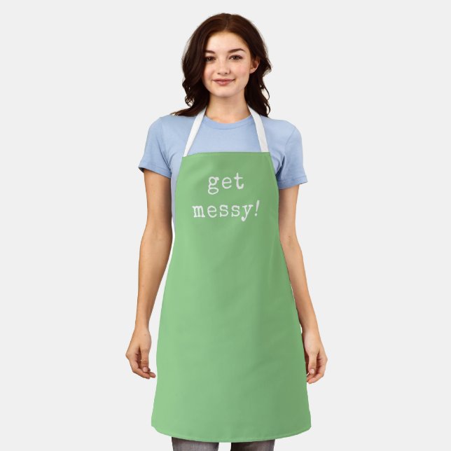 Get Messy! Green Apron (Worn)