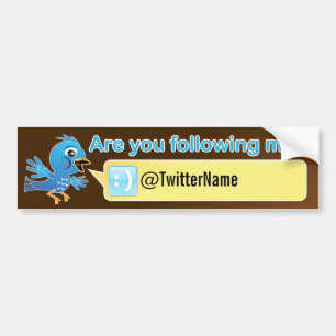 Get more followers. Customisable Twitter Bumper Sticker