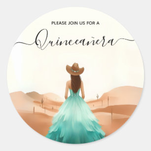 Get Nature Barn Wood Boho Farm Western Quinceanera Classic Round Sticker