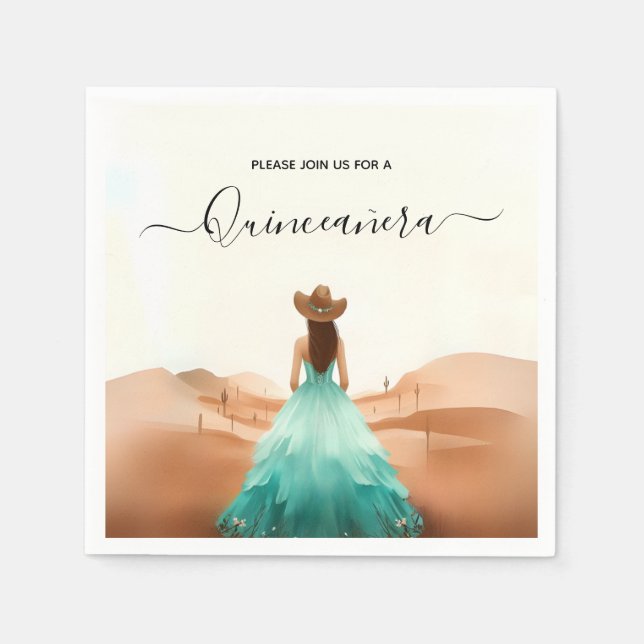 Get Nature Barn Wood Boho Farm Western Quinceanera Napkin (Front)