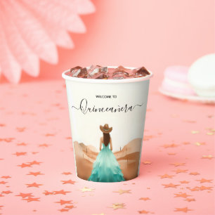 Get Nature Barn Wood Boho Farm Western Quinceanera Paper Cups