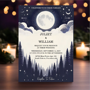 Get Night Sunset Stars Moon Cloud Twilight Wedding Invitation