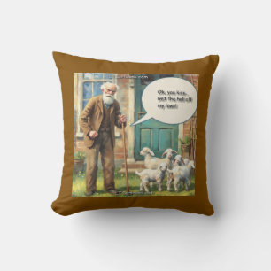 Get Off My Lawn – Goat Edition Cushion