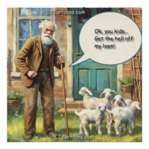 Get Off My Lawn – Goat Edition Poster